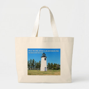 Bolsa Tote Grande Farol de Plum Island, Massachusetts Tote Bag