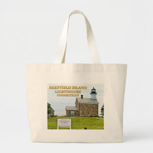 Bolsa Tote Grande Farol de Sheffield Island, Connecticut