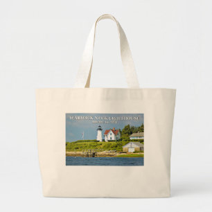 Bolsa Tote Grande Farol do pescoço de Warwick, Rhode - sacola da
