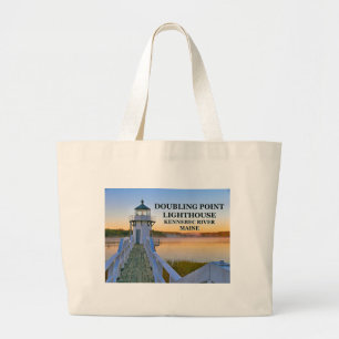 Bolsa Tote Grande Farol do ponto de duplicação, ilha de Arrowsic,