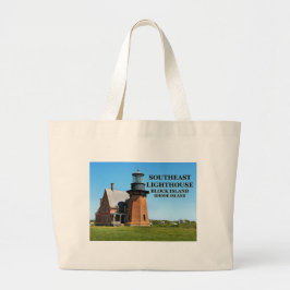 Bolsa Tote Grande Farol do Sudeste, Bloco Island RI Tote Bag