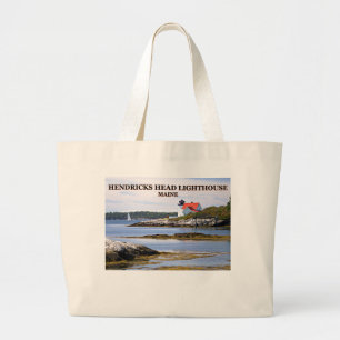 Bolsa Tote Grande Farol principal de Hendricks, sacola de Maine