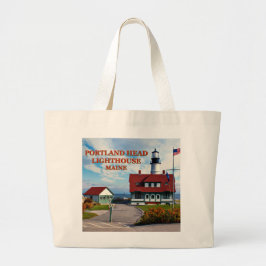 Bolsa Tote Grande Farol principal de Portland, Maine