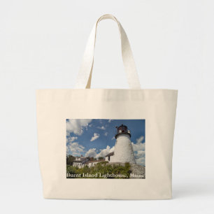 Bolsa Tote Grande Farol queimado da ilha, sacola de Maine