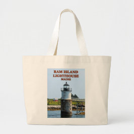 Bolsa Tote Grande Farol Ram Island, Maine Jumbo Tote Bag