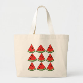Bolsa Tote Grande Fatia de Melancia Vermelha