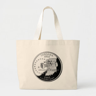 Bolsa Tote Grande Faux Indiana State Quarter