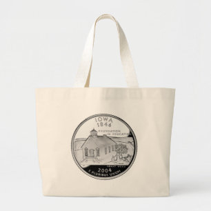 Bolsa Tote Grande Faux Iowa State Quarter