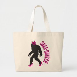 Bolsa Tote Grande Favor de Noiva Personalizado Chic Sassy Sasquatch 