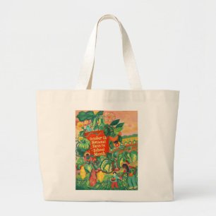Bolsa Tote Grande Fazenda à Arte Quadrada do Mês da Escola