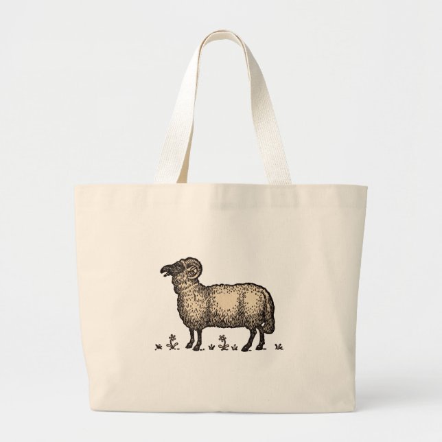 Bolsa Tote Grande Fazenda De Ovinos (Frente)