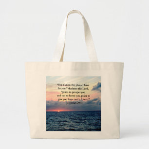 BOLSA TOTE GRANDE FÉ EM JEREMIAH 29:11 SUNRISE VERSE