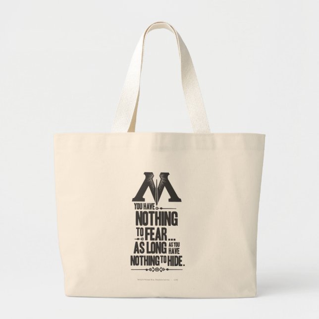 Bolsa Tote Grande Feitiço de Harry Potter | Propaganda do Ministério (Frente)