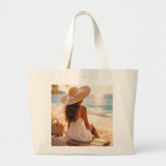 Bolsa Tote Grande Felicidade da Hora Dourada (Frente)