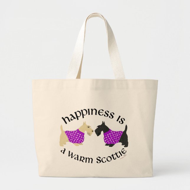 Bolsa Tote Grande Felicidade Scottie com Rodas e Negros (Frente)