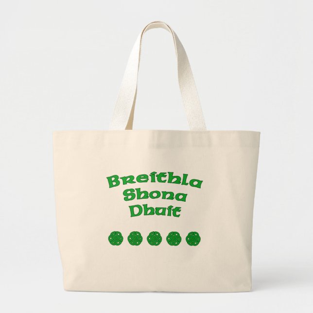 Bolsa Tote Grande Feliz aniversario no irlandês (Frente)