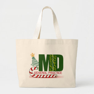 BOLSA TOTE GRANDE FELIZ DE NATAL DO MÉDICO MÉDICO DE PRÁTICA GERAL M