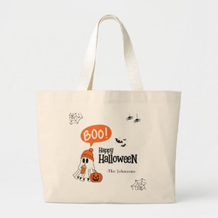 Bolsa Tote Grande Feliz Halloween Moderno