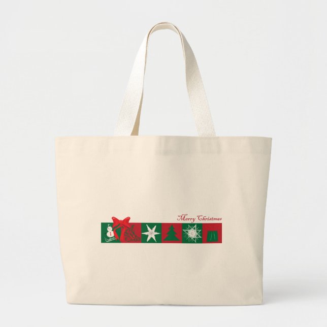 Bolsa Tote Grande Feliz Natal (Frente)