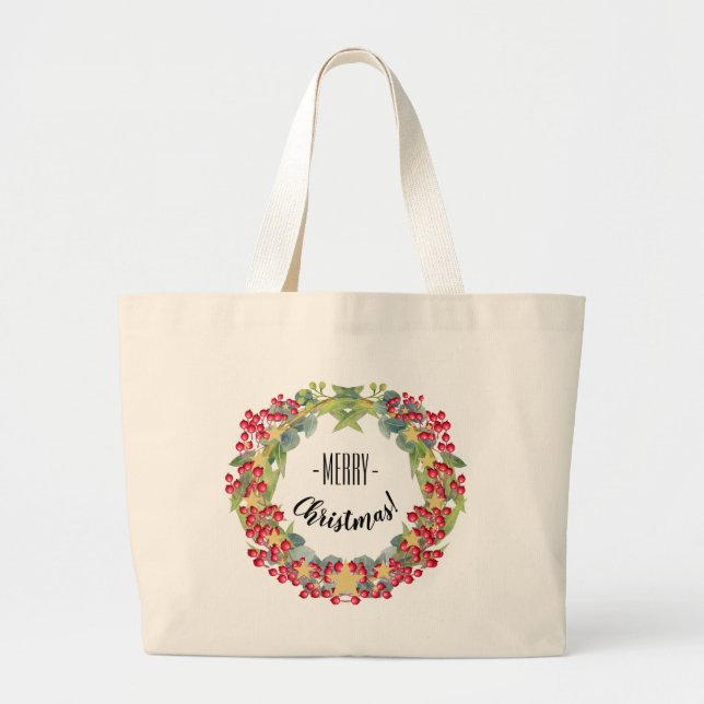 Bolsa Tote Grande Feliz Natal (Frente)