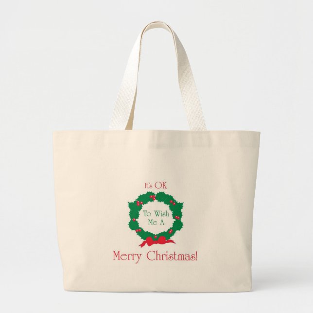 Bolsa Tote Grande Feliz Natal ESTÁ BEM! (Frente)