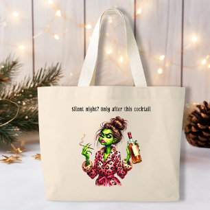 Bolsa Tote Grande Feliz Natal Grumpy Green Fury Women