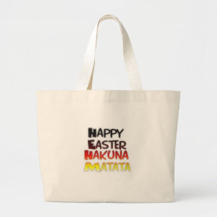 Bolsa Tote Grande Felz pascoa Abençoado Hakuna Matata Holiday