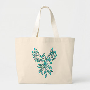 Bolsa Tote Grande Fênix Azul Teal Ressurge