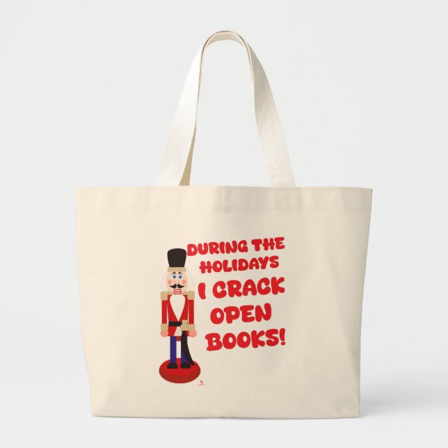 Bolsa Tote Grande Feriado de Leitura do Quebra-Livros Abertos (Frente)