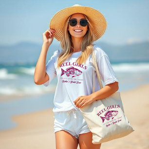 Bolsa Tote Grande Festa de Despedida de Solteira-Havaiano-Pescador C