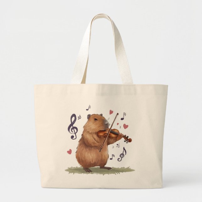 Bolsa Tote Grande fiddler capybara (Frente)