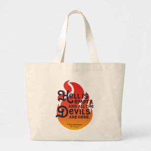 Bolsa Tote Grande Fiery William Shakespeare Hell está vazio