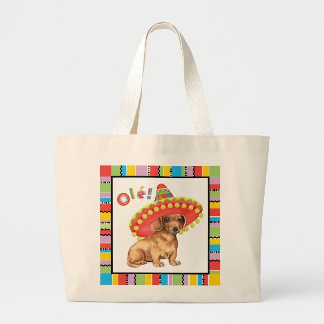 Bolsa Tote Grande Fiesta Dachshund (Frente)