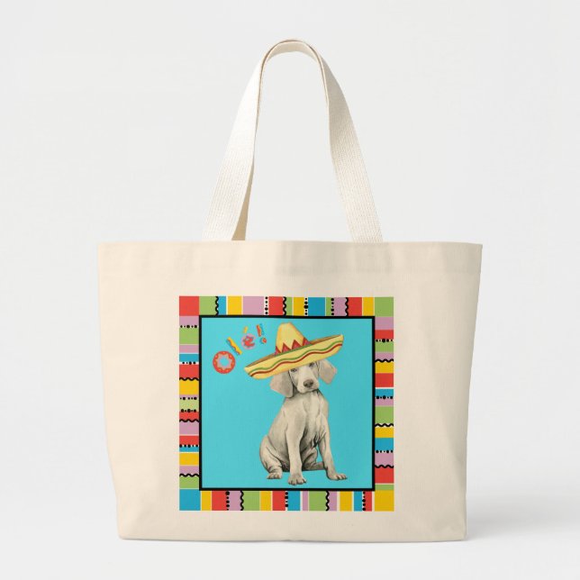Bolsa Tote Grande Fiesta Weimaraner Large Tote Bag (Frente)