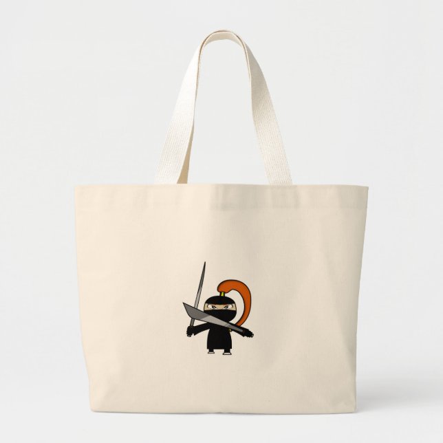 Bolsa Tote Grande Figura 3 de Ninja do gengibre (Frente)