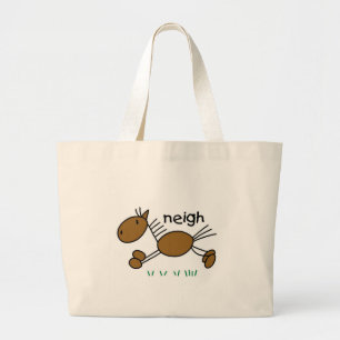 Bolsa Tote Grande Figura camiseta e presentes da vara do cavalo