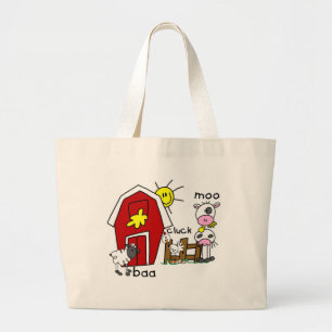 Bolsa Tote Grande Figura camiseta e presentes da vara dos animais de