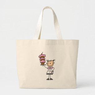Bolsa Tote Grande Figura fêmea camiseta e presentes da vara do