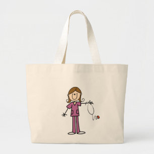 Bolsa Tote Grande Figura fêmea enfermeira da vara do cabelo de Brow