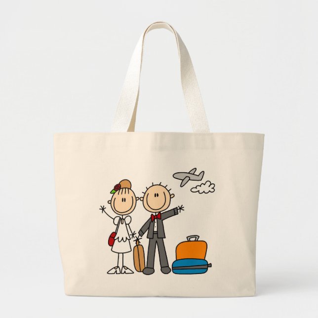Bolsa Tote Grande Figura t-shirt e presentes da vara da lua de mel (Frente)