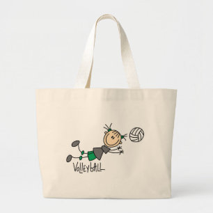 Bolsa Tote Grande Figura t-shirt e presentes da vara do voleibol das