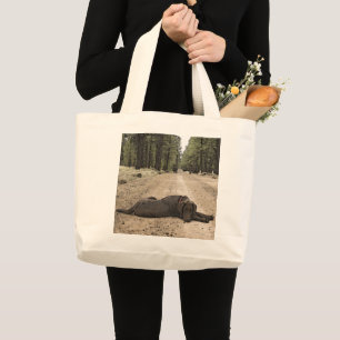 Bolsa Tote Grande Filhote de cachorro de Labrador do chocolate que