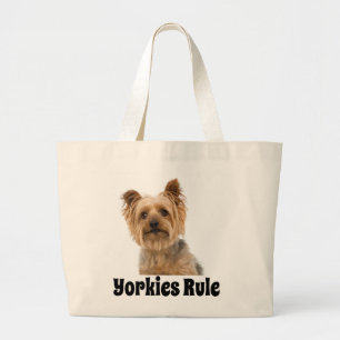 Bolsa Tote Grande Filhote de Yorkshire Terrier Cachorro Preto Yorkie
