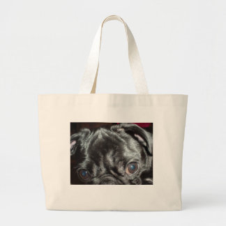 Bolsa Tote Grande Fim-acima do Pug - sacola