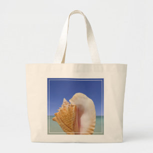 Bolsa Tote Grande Fim de Shell do mar acima