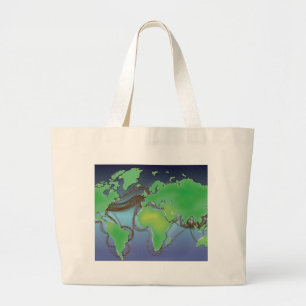Bolsa Tote Grande Fios do mundo - cabos submarinos