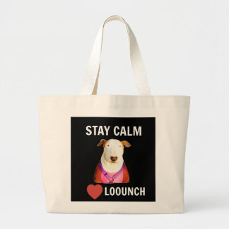 Bolsa Tote Grande FIQUE CALMO - LOVE LOOUNCH, 2 Sided Totob Bag