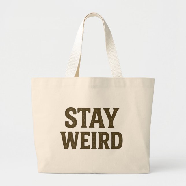 Bolsa Tote Grande Fique Estranho Roupas de Rua Retrô  (Frente)