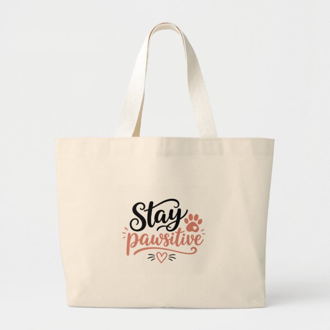 Bolsa Tote Grande Fique Pawsitivo (Frente)