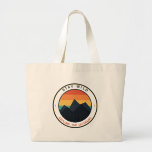 Bolsa Tote Grande Fique Selvagem Explore O Ar Livre Montanha Sol Ret